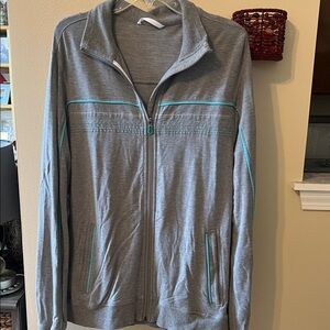 lululemon athletica Gray and teal Lightweight Zip Jacket XL